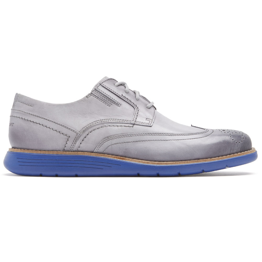 Rockport Singapore Mens Dress Shoes - Total Motion Sport Wingtip Silver - PR1534078